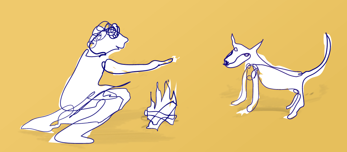 Hunde begegnet Menschen